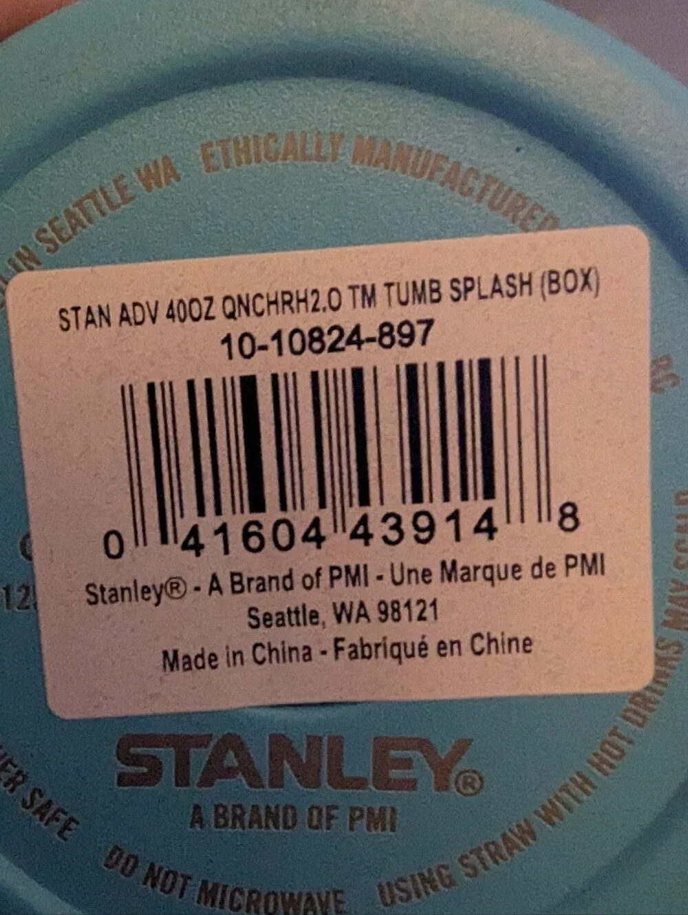 Stanley | Stainless Steel 40oz Quencher H2 FlowState Tumbler | Splash Blue - Picture 6 of 6